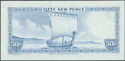 Isle of Man, Government, 50 New Pence o. D. (1979), Ser. Nr. C641913, ...
