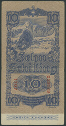 Österreich, Interimsnoten, 4 St.: 10 Schilling 1945, 2. Auflage (Ri. ...