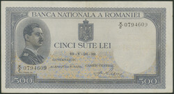 Rumänien, Nationalbank, 500 Lei 26.5.1939, Pick 42c, III+/ ...