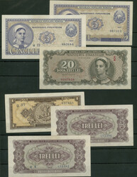 Rumänien, Republica Populara Romana Serie 1952, 5 St.: 1 Leu 1952 ...