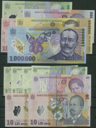 Rumänien, Nationalbank, Polymer Noten ab 2000-2005, Set 12 St.: ...