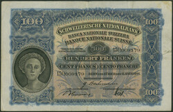 Schweiz, Schweizerische Nationalbank, 100 Franken 31.8.1946, Sign. ...