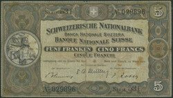 Schweiz, Schweizerische Nationalbank, 5 Franken 28.3.1952, Sign, ...