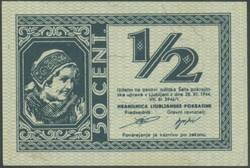Slowenien, 1/2 Lire /50 Cent 1944, Provinz Laibach, Pick R1; I/ unc