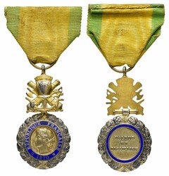 Frankreich, Militär-Medaille, Type III, Silber, teilweise vergoldet ...
