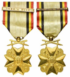 Belgien, Zivil-Ehrenzeichen 1. Klasse, Buntmetall vergoldet, am Band, ...