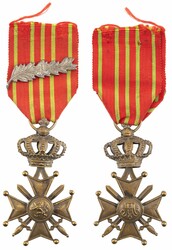 Belgien, Kriegskreuz (Croix de Guerre),1. Modell, Bronze, am Band mit ...