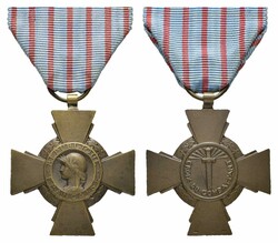 Frankreich, Kämpfer-Kreuz (Croix du Combattant 1930), Bronze, am ...