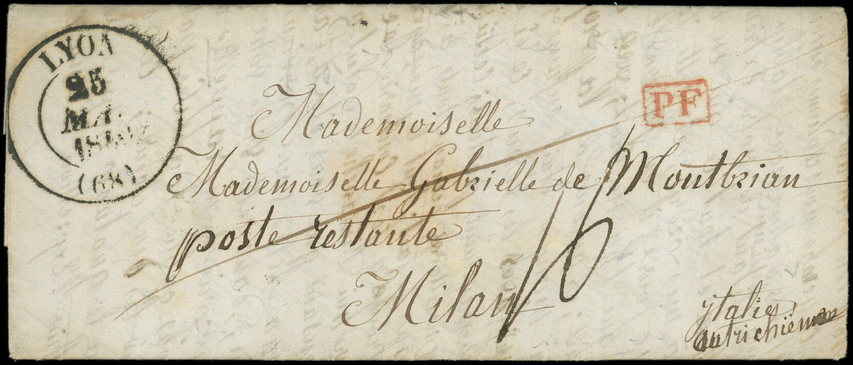 68/RHONE Càd T13 LYON 25/5/40 s. LAC, PF pour port payé jusqu'à la ...