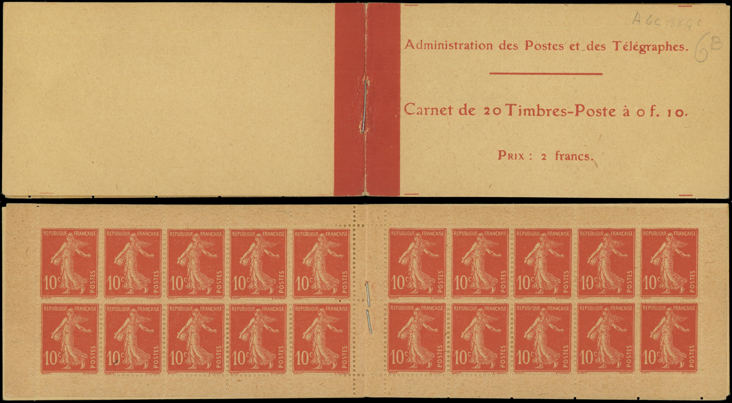 138-C5 Semeuse Camée, 10c. rouge, n°138d, T IC, Papier GC, infimes ...