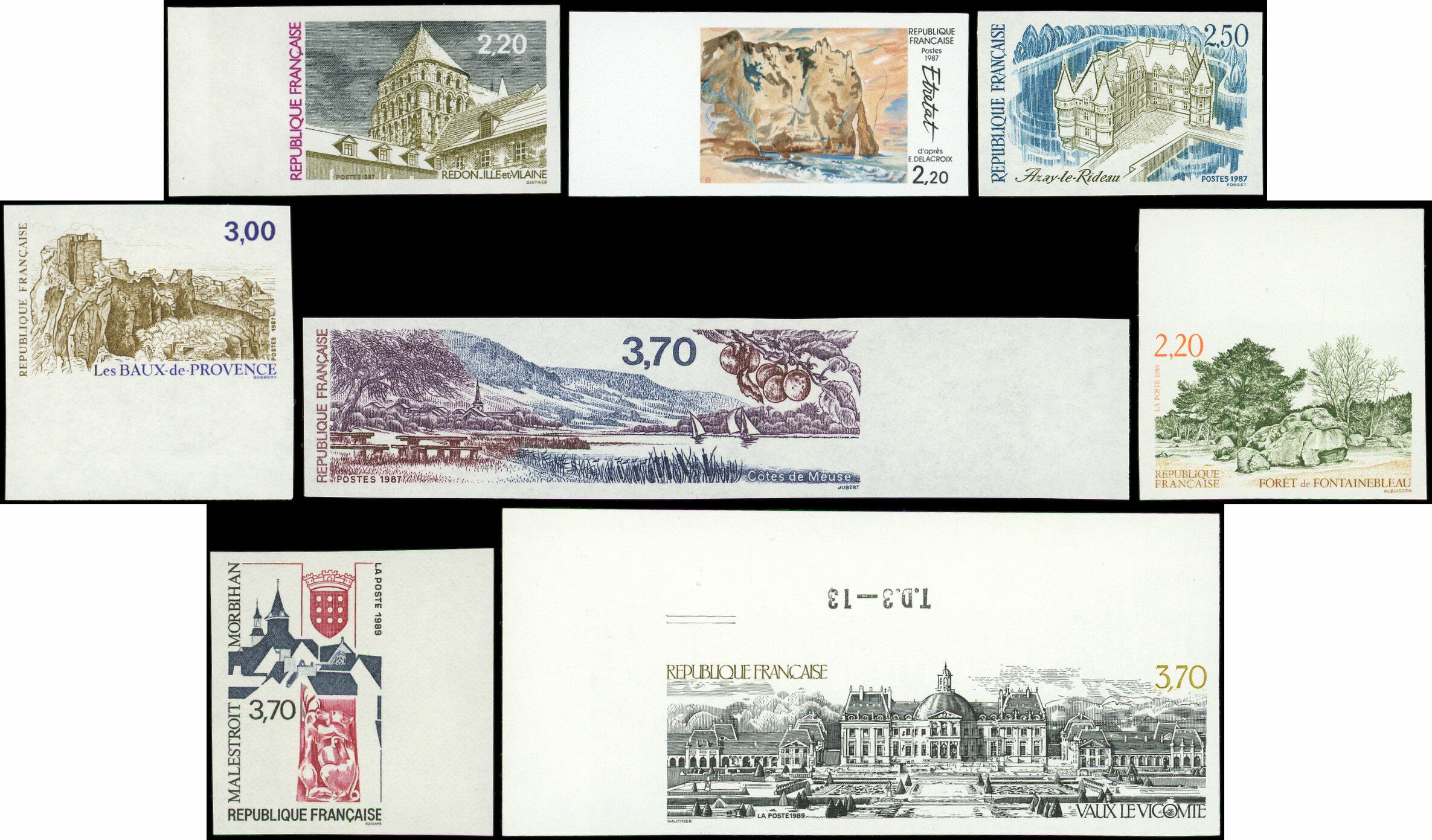2462/66, 2586/88, Séries Touristiques 1987 et 1989, tous bdf sf. ...