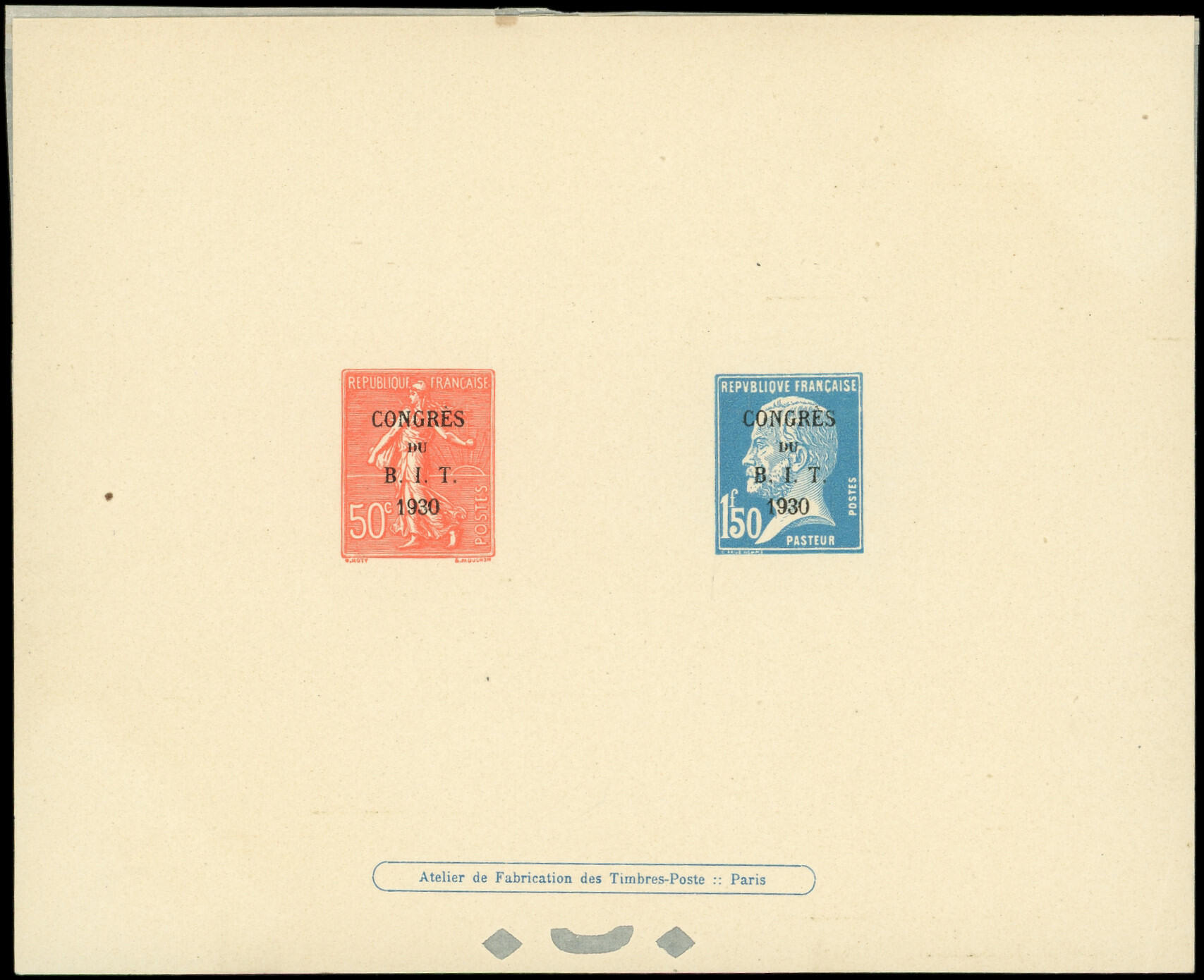 264/65 Congrès du B.I.T., Epreuve collective, TB (Catalog value 700 ...