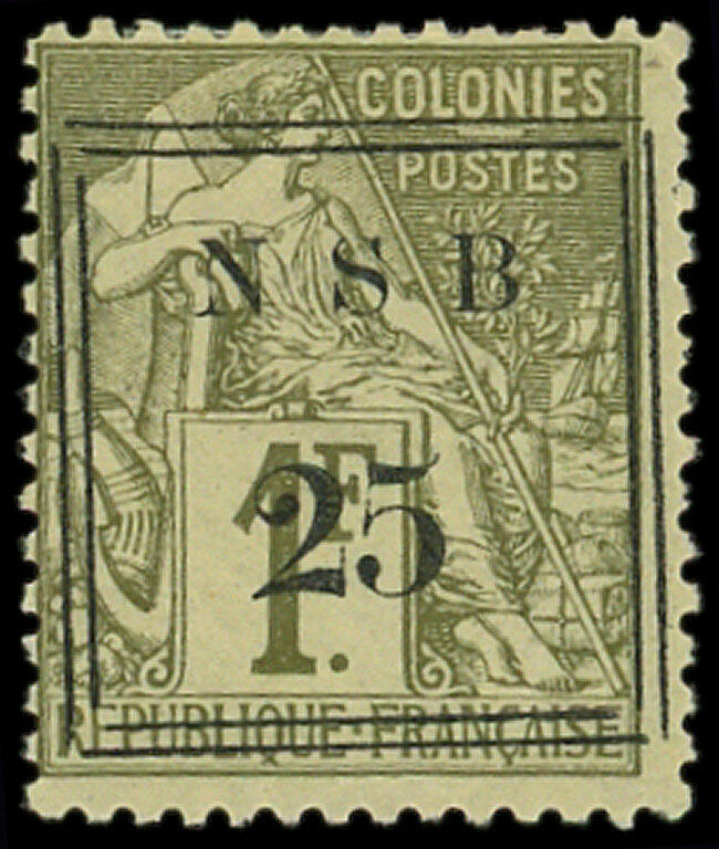 NOSSI-BE 18 : 25 sur 1f. olive, T III, TB. C (Catalog value 1250,-)