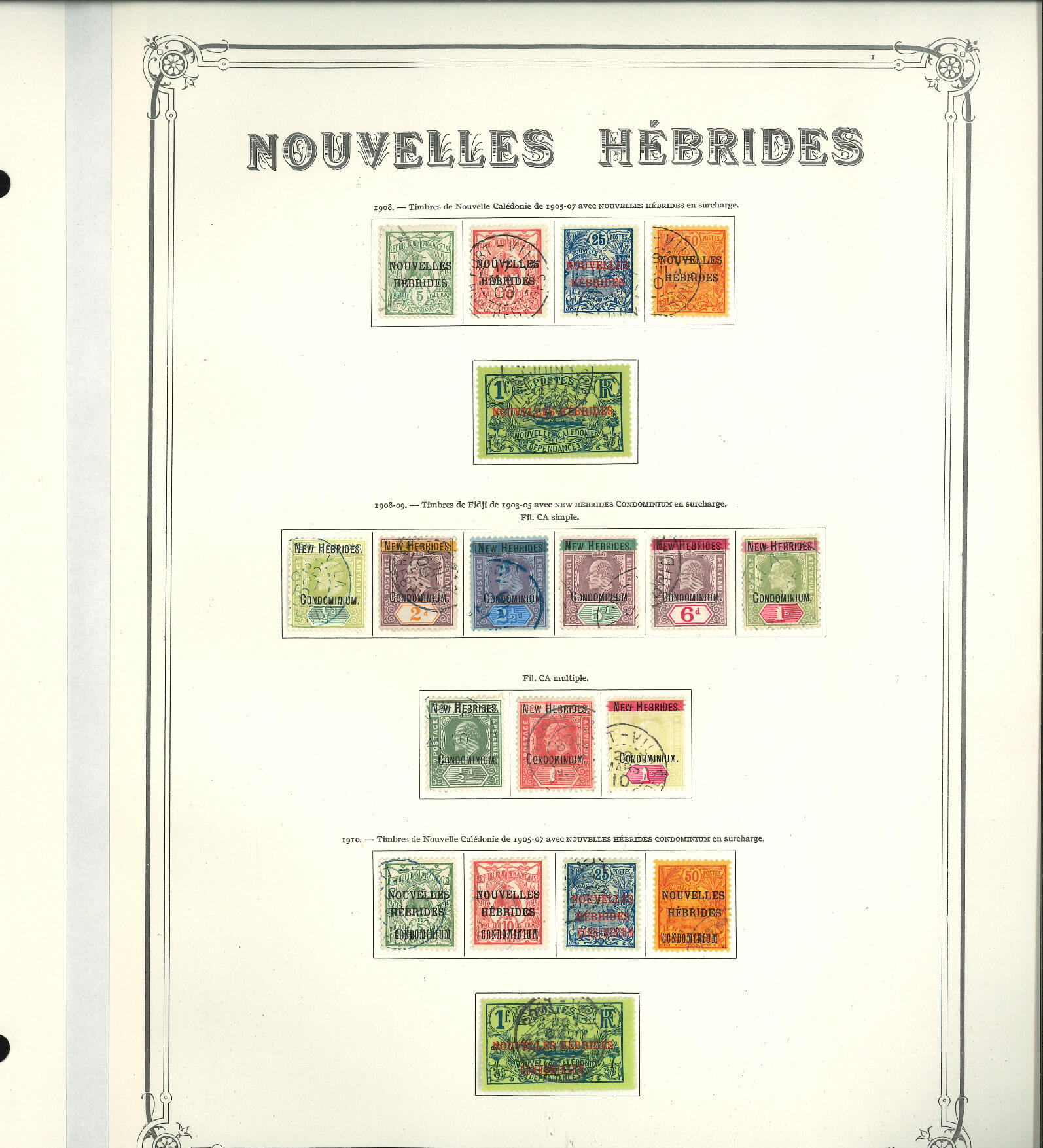 NOUVELLES HEBRIDES Collection Poste 1908/76 complète, sf N°58A, obl ...