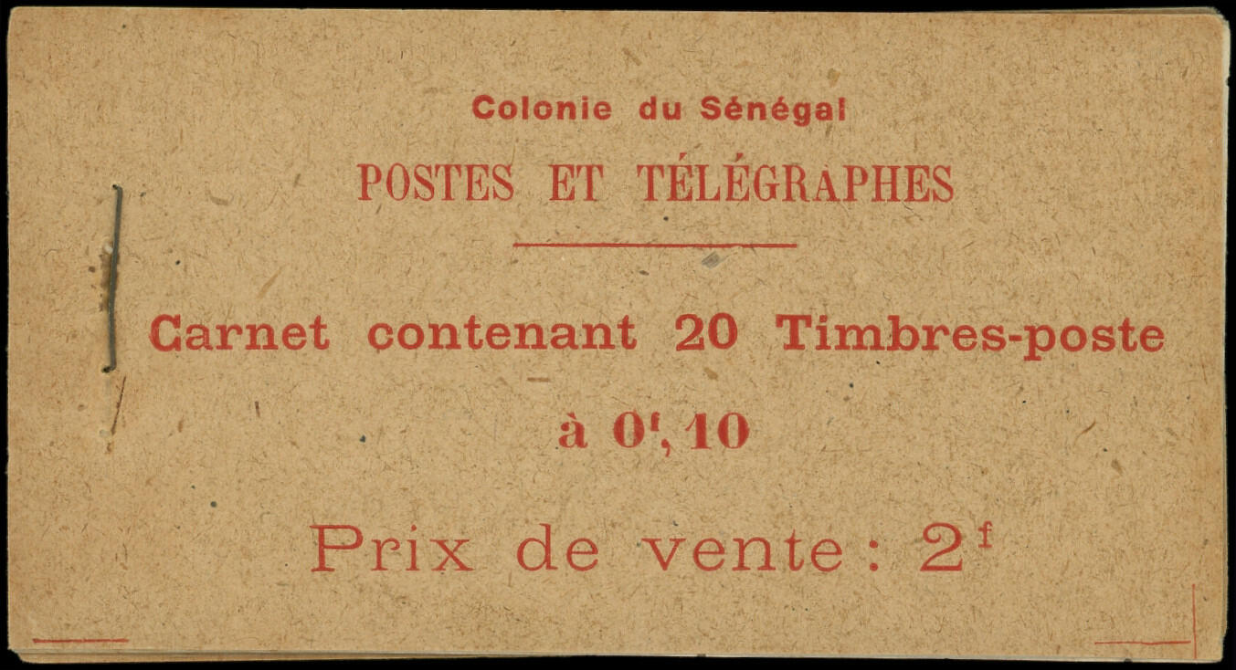 SENEGAL Carnet C57 : 10c. rouge-orange et carmin, carnet de 20, TB ...
