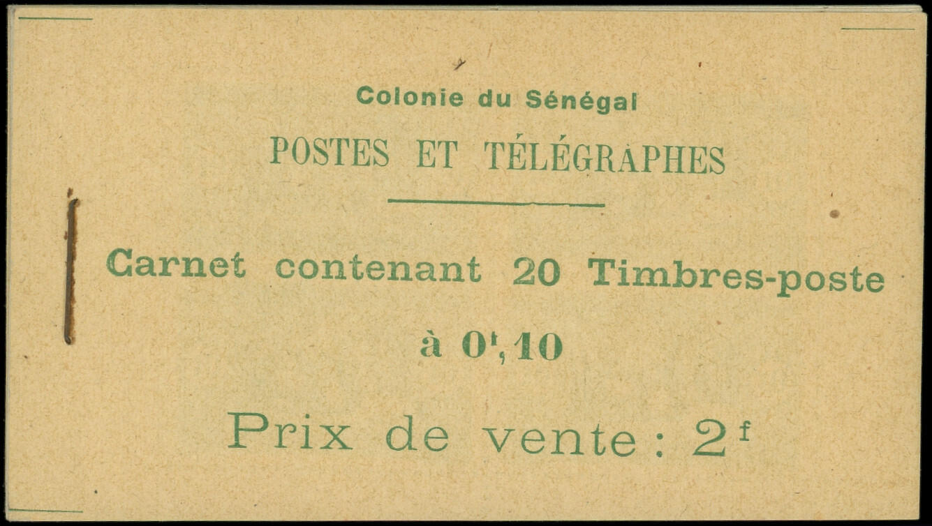 SENEGAL Carnet C73 : 10c. vert-jaune et vert, carnet de 20, TB ...