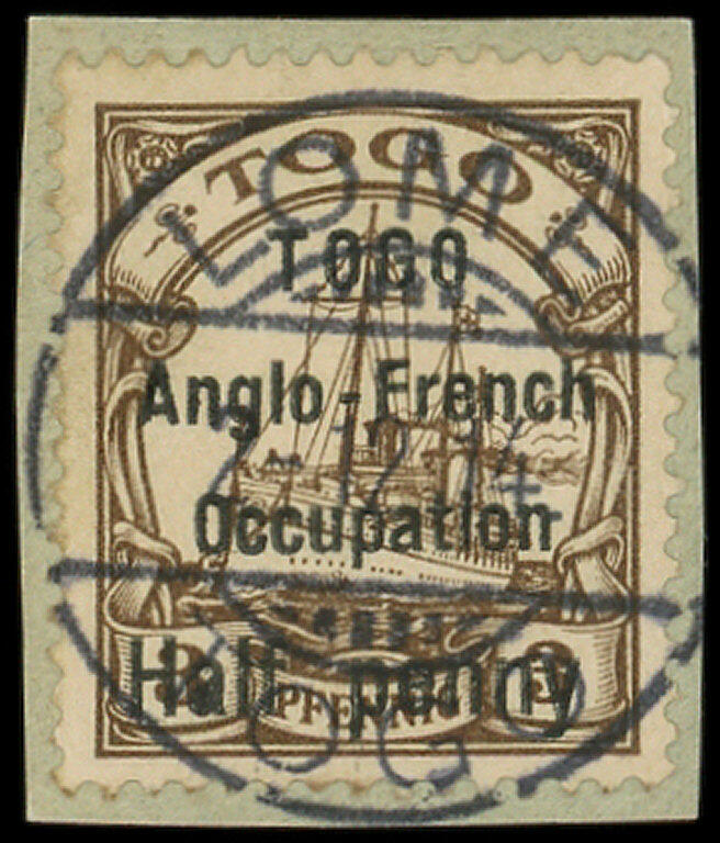 TOGO 31 : 1/2p. s. 3pf. brun, T I, obl. s. fragt, TB (Catalog value ...