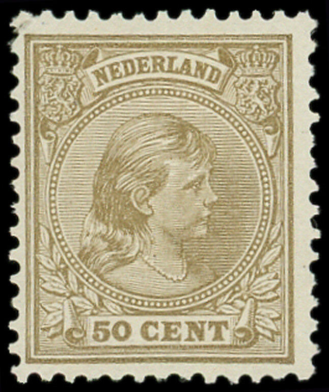 PAYS-BAS 43 : 50c. bistre-olive, TB (Catalog value 675,-)