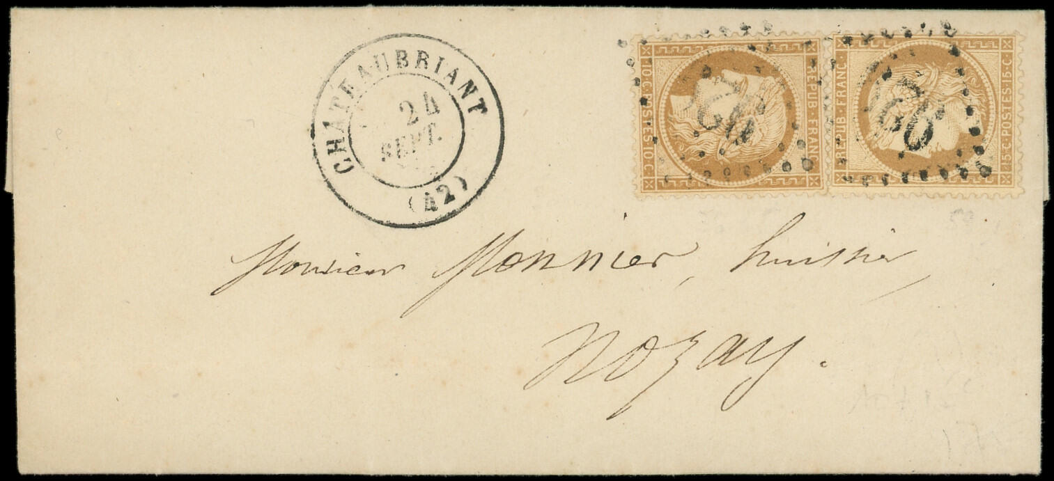 N°36 et 59 obl. PC 929 s. LAC, càd T15 CHATEAUBRIANT 24/9/71, ...