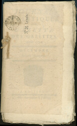JOURNAL POLITIQUE ou GAZETTE des GAZETTES de 1774 avec marque ornée ...