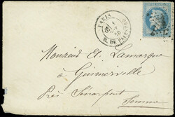 N°29A obl. Etoile 16 s. Env. avec corresp., Couleurs et Vernis rue ...