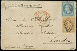 N°28B et 29B obl. Amb. HP2e s. Env., arr. LONDON 4/11/70, au verso ...