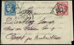 Boules de Moulins N°45B et 49 touchés obl. GC 532 s. LAC de LONDRES ...