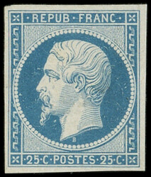 R10c 25c. bleu, REIMPRESSION, TB (Catalog value 600,-)