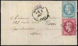 Boules de Moulins N°29 et 32 obl. GC 1847 s. LAC, càd T16 ISSOUDUN ...