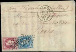 Boules de Moulins N°29B et 32 obl. GC 2240 s. Env. avec corresp., ...