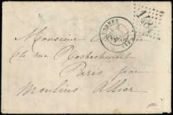 Boules de Moulins N°47 BANDE de 3 dont R RELIE au cadre, obl. GC ...