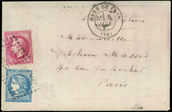 Boules de Moulins N°32 et 45A obl. Amb. LP s. Env. avec corresp., ...