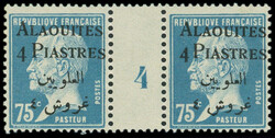 ALAOUITES 21 : 4pi. sur 75c. bleu, PAIRE Mill.4, TB (Catalog value ...
