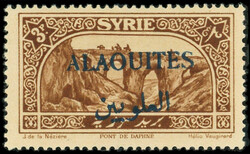 ALAOUITES 31a : 3p. brun, surcharge BLEUE, TB (Catalog value 130,-)