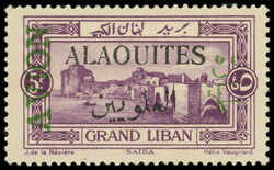 ALAOUITES PA 7a : 5p. violet sur N°60 du Grand Liban, TB (Catalog ...