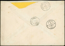 COCHINCHINE CG N°4 20c. bleu obl. Los. CCH s. Env., càd CORR. D ...