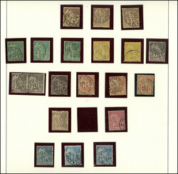 COCHINCHINE CG N°39/58 : ensemble de 18 t. avec belles ...