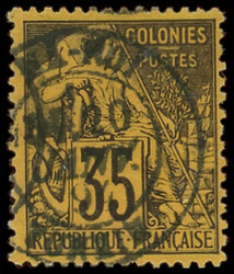 COCHINCHINE CG N°56 : 35c. violet sur jaune, obl. càd HA-NOI ...