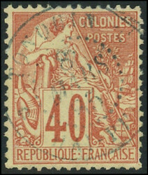 COCHINCHINE CG N°57 : 40c. rouge-orange obl. càd TONQUIN-HAIPHONG ...