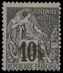MADAGASCAR 1 : 05 sur 10c. noir s. lilas, surcharge DEDOUBLEE, TB
