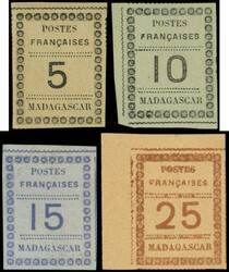 MADAGASCAR 8/11 : 5c., 10c., 15c. et 25c., TB (Catalog value 695,-)