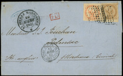 MARTINIQUE CG N°3 et 5 obl. Los. 64 pts s. LAC, càd ST PIERRE ...