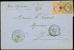 MARTINIQUE CG N°9 et 13 obl. Los. MQE s. LAC, càd MARTINIQUE ST ...