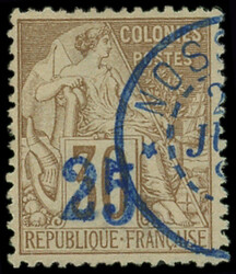 NOSSI-BE 5A : 25 sur 20c. brun, surch. outremer, obl., TB (Catalog ...