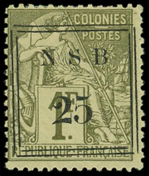 NOSSI-BE 18 : 25 sur 1f. olive, T III, TB. C (Catalog value 1250,-)