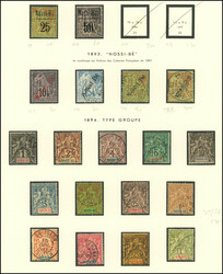NOSSI-BE 19, 20, 23/39, tous obl. s. FA, TB (Catalog value 640,-)