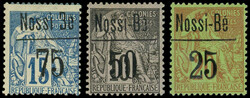 NOSSI-BE 19/21 : la série surchargée de 1893, TB (Catalog value 615 ...
