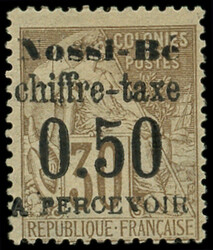NOSSI-BE Taxe 3 : 0.50 sur 30c. brun, TB (Catalog value 185,-)