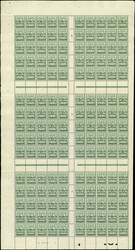 NOUVELLES HEBRIDES 15 : 5c. vert, feuille de 150 Mill. 8, pliée en 3 ...