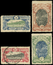 NOUVELLES HEBRIDES Postes Locales 3/6 : Syndicat Français, obl., TB ...